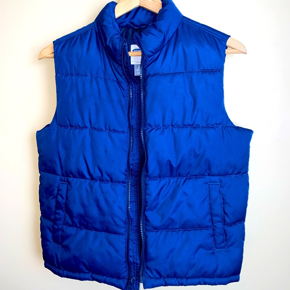 ❣️2/$15❣️EUC Boys Medium (8) blue Old Navy puffer vest
